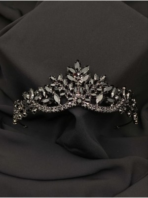 Özbience Parlak Kristal Taşlı Şık Gelin Tacı, Zarif ve Işıltılı Takı