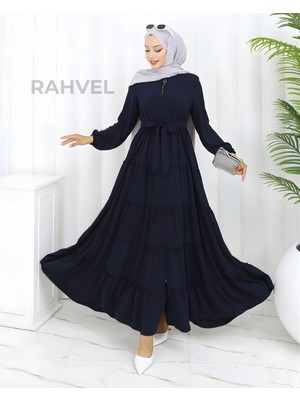 Moda Hayme Eteği Beş Katlı Ferace Lacivert Renk