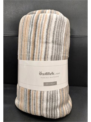 Özdilek Pamuklu Dizüstü Tv Battaniye (130X170)-STRIPED Camel