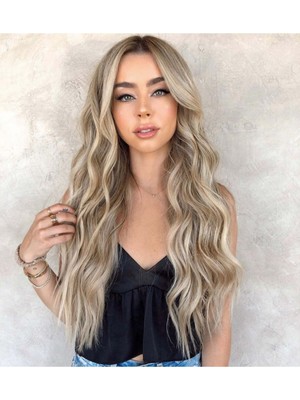 Özbience Açık Küllü Kumral Yarım Ay Postiş Çıt Çıt, Yüksek Kalite Takma Saç