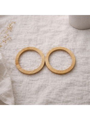 İğne İzi 13 cm Ahşap Çanta Sapı – Yuvarlak Ahşap Çanta Kulpu 2 Adet