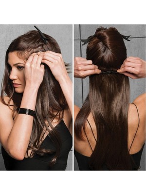 Özbience 3 Parça Kestane Kahve Yarım Ay Saç Çıt Çıt Seti, Şık ve Dayanıklı