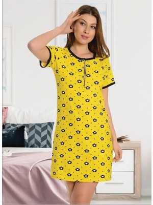 Ars Kadın Sarı Kısa Kesim Gecelik