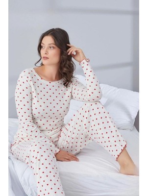 Anı İç Giyim Anı Bayan Pijama Takım Kadın TA003 Beyaz - S