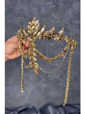 Özbience Şık Sallantılı Alınlık, Gelin ve Kına Töreni Için Zarif Takı