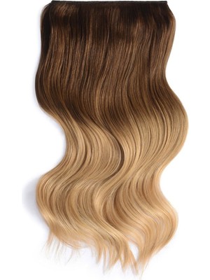 Özbience Kumral Ombre Yarım Ay Çıt Çıt, Isıya Dayanıklı ve Yıkanabilir Postiş