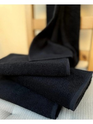 Tusebu Siyah Yumuşak Havlu – Hızlı Kuruyan, Tüy Bırakmayan Banyo & El Havlusu Seti