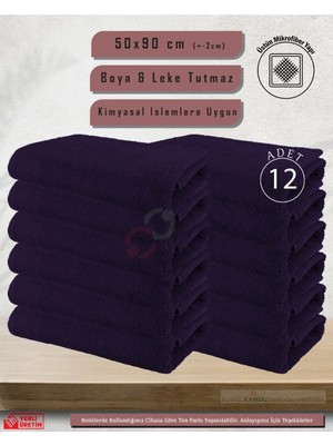 Sualuxe [12 Adet] Büyük Boy Mikrofiber 50X90CM, Spor Havlusu, Kuaför Havlusu, Berber Havlusu, El Yüz Havlusu
