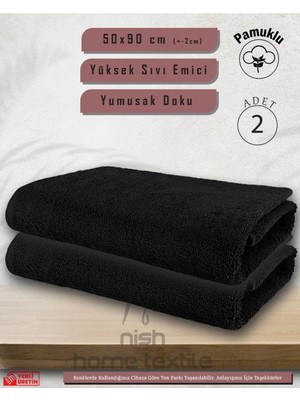 2 Adet Pamuklu, Kuaför Havlusu, Spor Havlusu, Berber Havlusu, Gym, Fitness Havlu 50 x 90 Melis Havlu