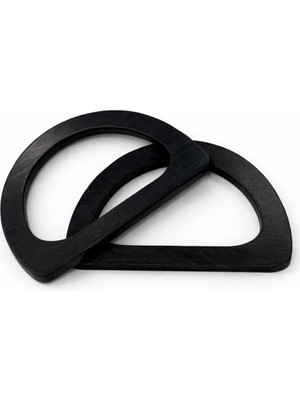 İğne İzi 13,5 cm Ahşap Çanta Sapı Yarım D Model – Doğal Ahşap Çanta Kulpu 2 Adet