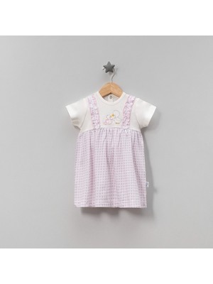 Jolly Joy Civciv Nakışlı Elbise - Pembe - 6 - 9 Ay Pembe