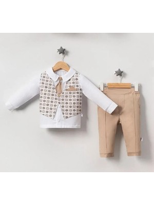 Jolly Joy Classic Erkek Bebek Alt Üst Takım - Bej - 9 - 12 Ay Bej