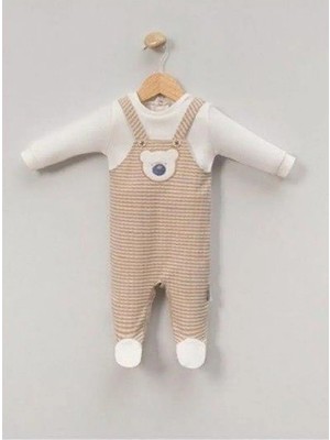 Jolly Joy Ayı Nakışlı Erkek Bebek Tulum - Bej - 3 - 6 Ay Bej