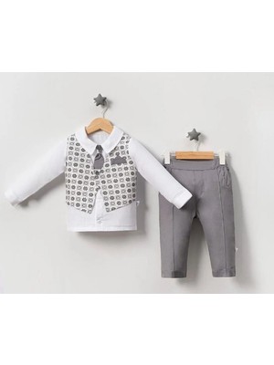 Jolly Joy Classic Erkek Bebek Alt Üst Takım - Gri - 9 - 12 Ay Gri