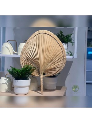 Renesse Home Liberya El Yapımı Palmiye Duvar Dekoru Küçük Boy Doğal Hasır Bohem Duvar Süsü