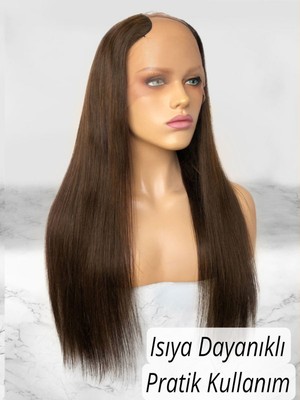 Özbience Fındık Kahve Dalgalı V Part Tam Geniş Yarımay Çıt Çıt Peruk