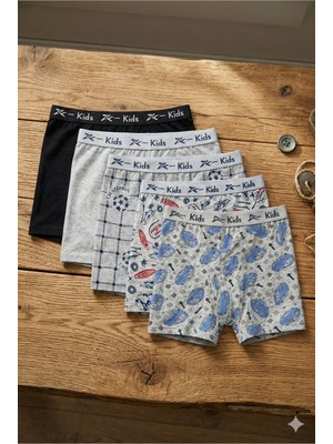 Süsen Lingerie Karışık Gri,siyah,asorti Renk Çocuk Boxer,pamuklu Günlük Çocuk Boxer