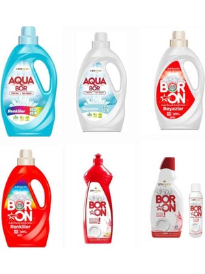 AQUABOR Doğal Mineralli Sıvı Çamaşır Deterjanı 59 Yıkama+ Renkliler Sıvı Form 59 Yıkama+ Bulaşık Deterjanı