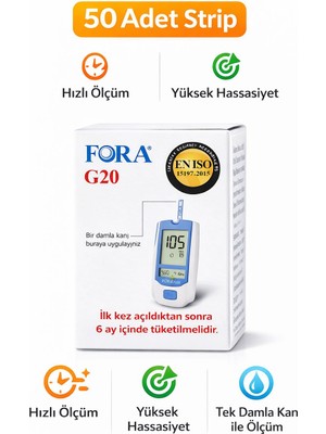 Fora G20 Şeker Ölçüm Çubuğu 1 Kutu (Strip)