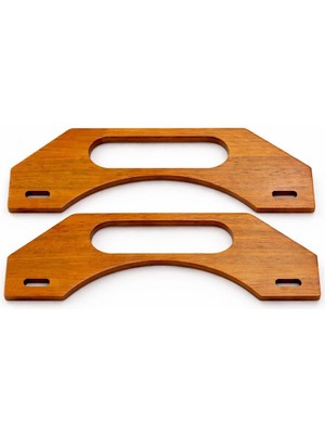 İğne İzi Ahşap Çanta Sapı Siyah – 20 cm Dıy El Yapımı Çanta Kulpu (2 Adet)