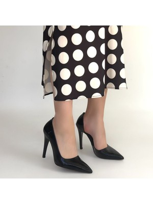 SEPET365 Pley Siyah Rugan Stiletto Ayakkabı