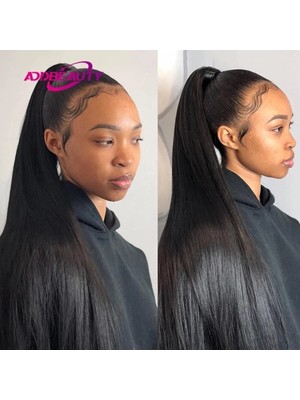 Özbience Düz Siyah At Kuyruğu Postiş, Fön ve Maşa Uygulamasına Uygun