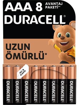 Duracell Alkalin Aaa Ince Pil 6+2 Adet (3 Adet)