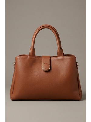 Gaia Rinaldi Kadın Taba  Büyük Boy Günlük Tote Omuz Çantası | 3 Fermuarlı Bölmeli, Geniş Hacimli