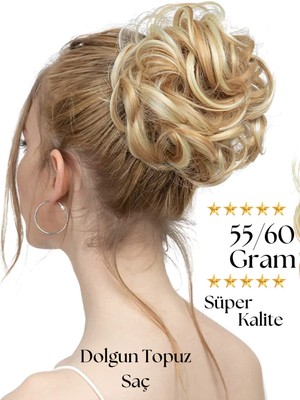 Özbience Plaj Sarısı Renkli Doğal Lastikli Postiş Tak-Çık Topuz Toka