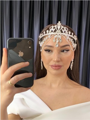 Özbience Parlak Taşlı Gelin, Nişan ve Kına Alınlığı Şık ve Zarif Tasarım