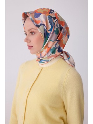 Belli Çiçek Desen Tivil Ipek Eşarp 4312D E26YA4312D01-34
