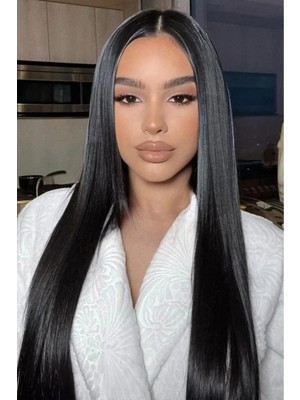 Özbience Izole Edici Siyah Fiber Sentetik Yarımay Çıtçıt Saç 60 cm