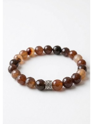 MMİF Mmif Doğal Akik Taşı Bileklik 8mm Kadın ve Erkek Çok Renkli Mmif