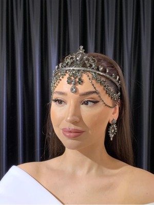 Özbience Şık Taşlı Gelin Düğün ve Nişan Alınlığı, Zarif ve Özel Tasarım