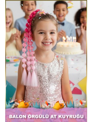 Özbience Balon Örgülü Lastikli At Kuyruğu - Şık ve Rahat Saç Aksesuarı