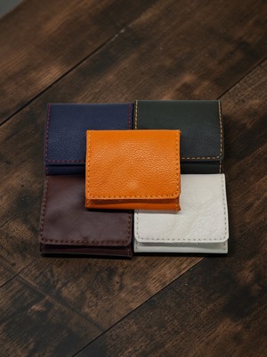 Kurtay Leather %100 Gerçek Deri El Yapımı Çok Amaçlı Mini Cüzdan - Turuncu