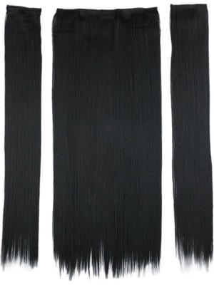 Özbience Fiber Sentetik Düz Yarım Ay ve Yan Çıt Çıt, Siyah, Zarif ve Şık Tasarım