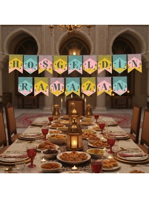 TE Dükkan Buğz Ramazan Renkli Banner Süs - Hoşgeldin Ramazan