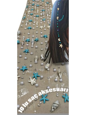 Özbience Deniz Yıldızı Figürlü Tinsel Saç Aksesuarları, 10'lu Set
