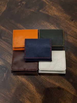 Kurtay Leather %100 Gerçek Deri El Yapımı Çok Amaçlı Mini Cüzdan - Lacivert