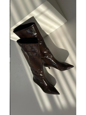 Francesca Visconti Kahve Rugan çizme