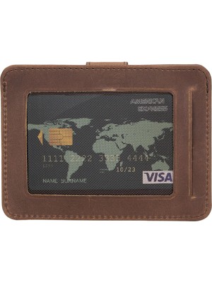 İsmiyle Al Çok Bölmeli Slim Deri Kartlık BLW019 G2 Antik Kahve