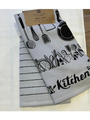 Luca Sera 40X60 Pamuklu Kitchen Kurulama Bezi Gri