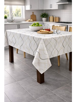 Özbience Su Geçirmez Muşamba Masa Örtüsü, Leke Tutmaz ve Kolay Temizlenir, Şık Koruma