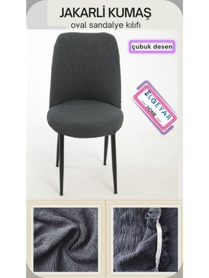 Özbience Oval Sandalye Kılıfı, Çubuk Desenli, Şık ve Koruyucu Ürün