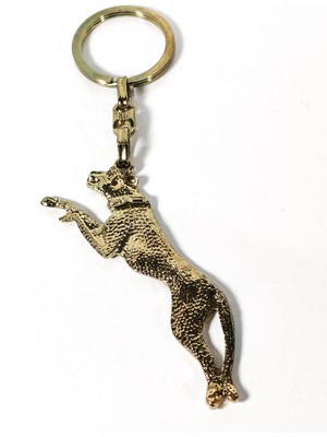 Moncuk Design Leopar Figürlü Altın Renk Metal Anahtarlık – Şık Hayvan Figürlü Tasarım