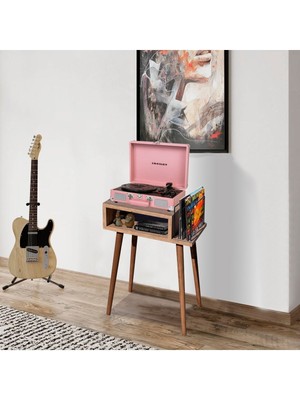 Özbience Ahşap Plak ve Pikap Sehpası, Şık ve Dayanıklı Tasarım