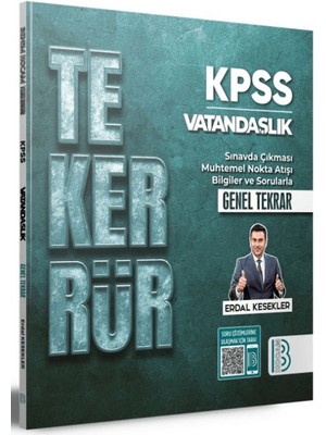 Benim Hocam Yayınları Tekerrür KPSS Vatandaşlık Genel Tekrar Erdal Kesekler