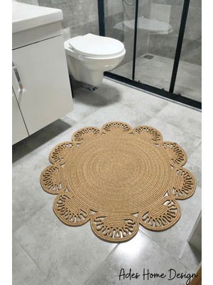 Özbience Yumuşak Jüt Yuvarlak Paspas, Çok Amaçlı ve Şık Tasarım