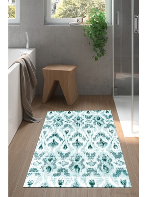Özbience Kaymaz Taban Banyo Halısı Trend Iskandinav F5136 Turkuaz